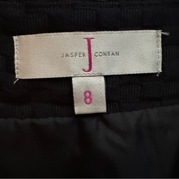 Jasper Conran Women's A-line Textured Knee Length Flare Skirt 4 Navy Blue - Picture 6 of 8